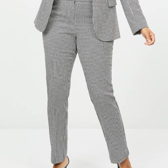 Lane Bryant Houndstooth 2pc Suit Set Blazer & Pant Set NWT Size 22 Black White - Picture 2 of 16